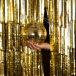 Diskotéka guľa zlatá 15 cm